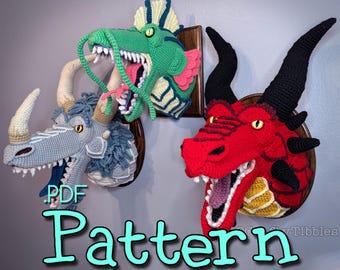 Dragon Head Wall Mount Crochet Amigurumi Pattern
