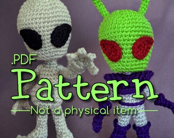 Aliens: Roswell Grey, Little Green Man Crochet Amigurumi Pattern