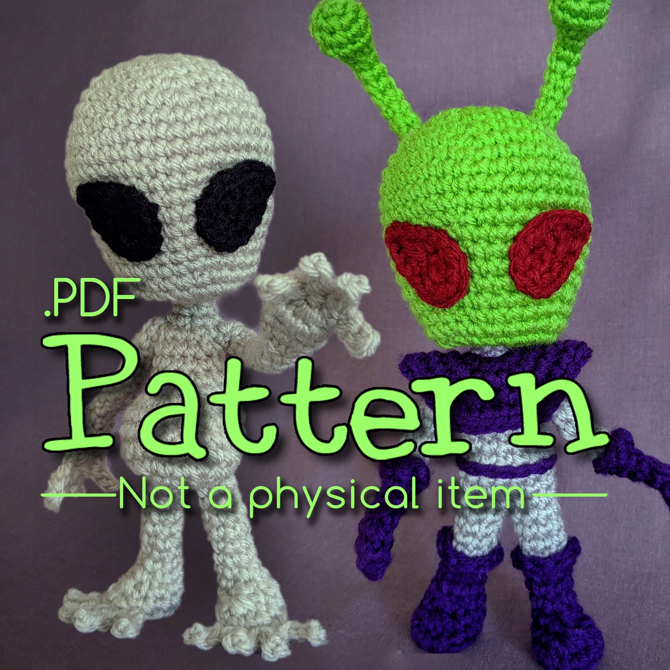 エイリアン: ロズウェル グレイ、リトル グリーン マン かぎ針編み