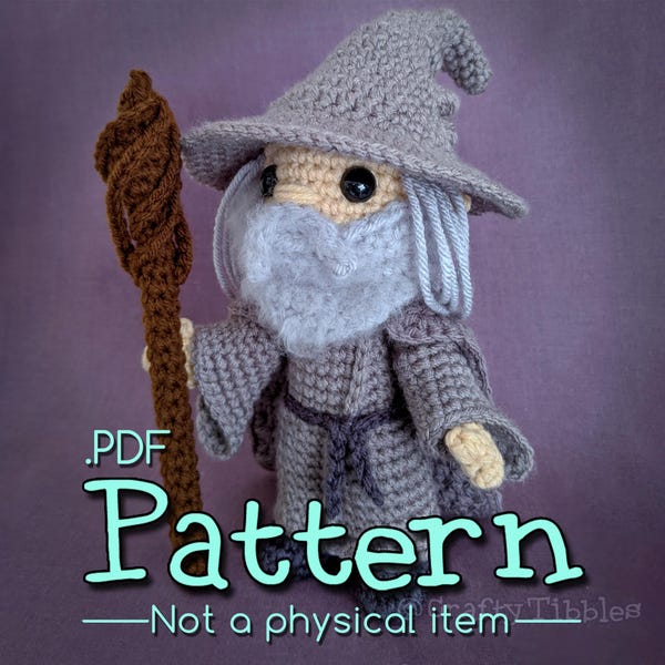 Grey Wizard Crochet Amigurumi Pattern