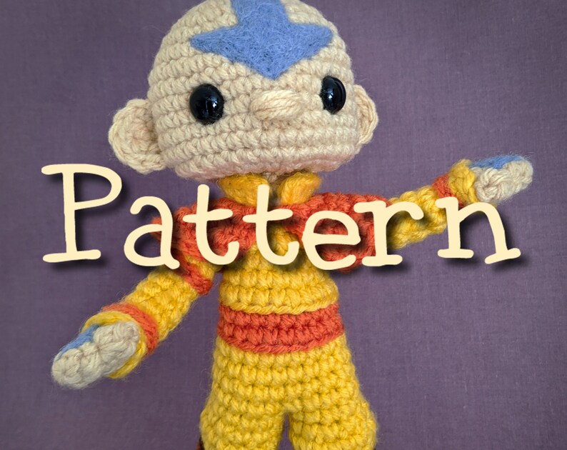 Aang Avatar The Last Airbender Crochet Amigurumi Pattern Etsy