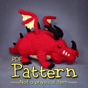Padrão de amigurumi de crochê de dragão robusto