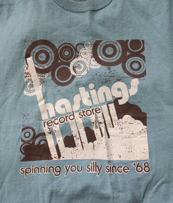 Y2K Vintage Hastings Record Store Blue Mod Circles Si… Gem