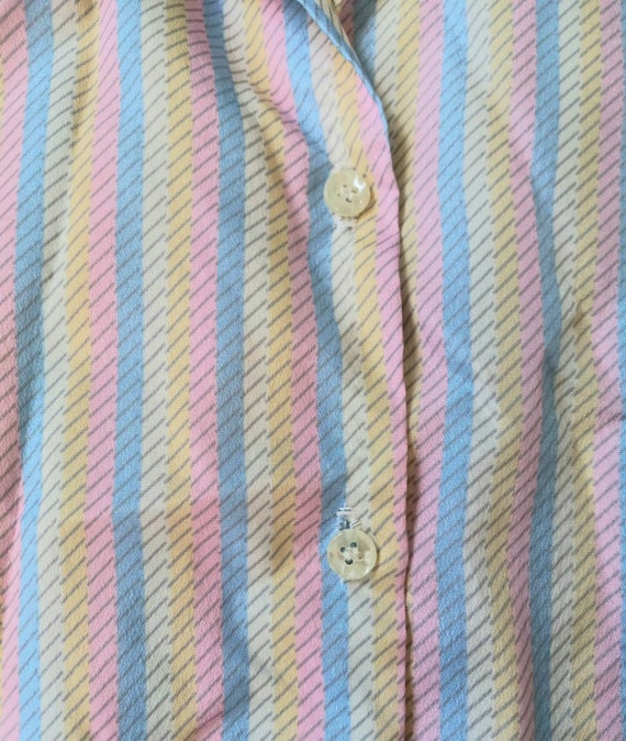 1970s 1980s Vintage Pastel Rainbow Striped Size M… - image 5