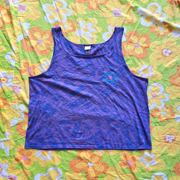 1990s Vintage Ocean Pacific OP Memphis Style New Wave Abstract Geometric Neon Size XL Beach Athletic Surf Tank Top