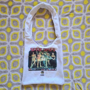 Sweat-shirt surcyclé Spice Girls des années 1990 Sac à bandoulière zippé souple Spiceworld Movie cousu à la main