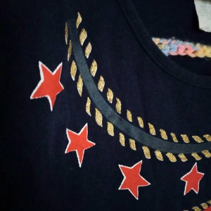 1980s 1990s Vintage nautische ankers Ocean Sailor Glitter Gezeefdrukt Copa Cobana Maat XL T-shirt afbeelding 4