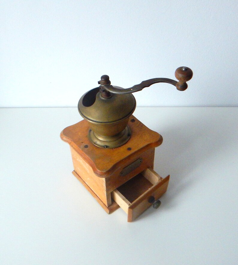 Big VINTAGE COFFEE Grinder Wooden Coffee Grinder Wood Etsy