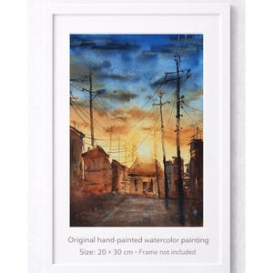 CITY-Hand painted  watercolor  20cmx30cm (12"x18")