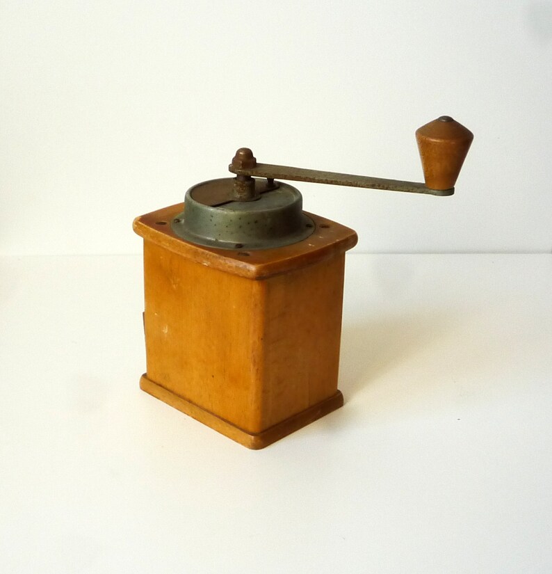 VINTAGE COFFEE GRINDER German Wooden coffee grinder Etsy