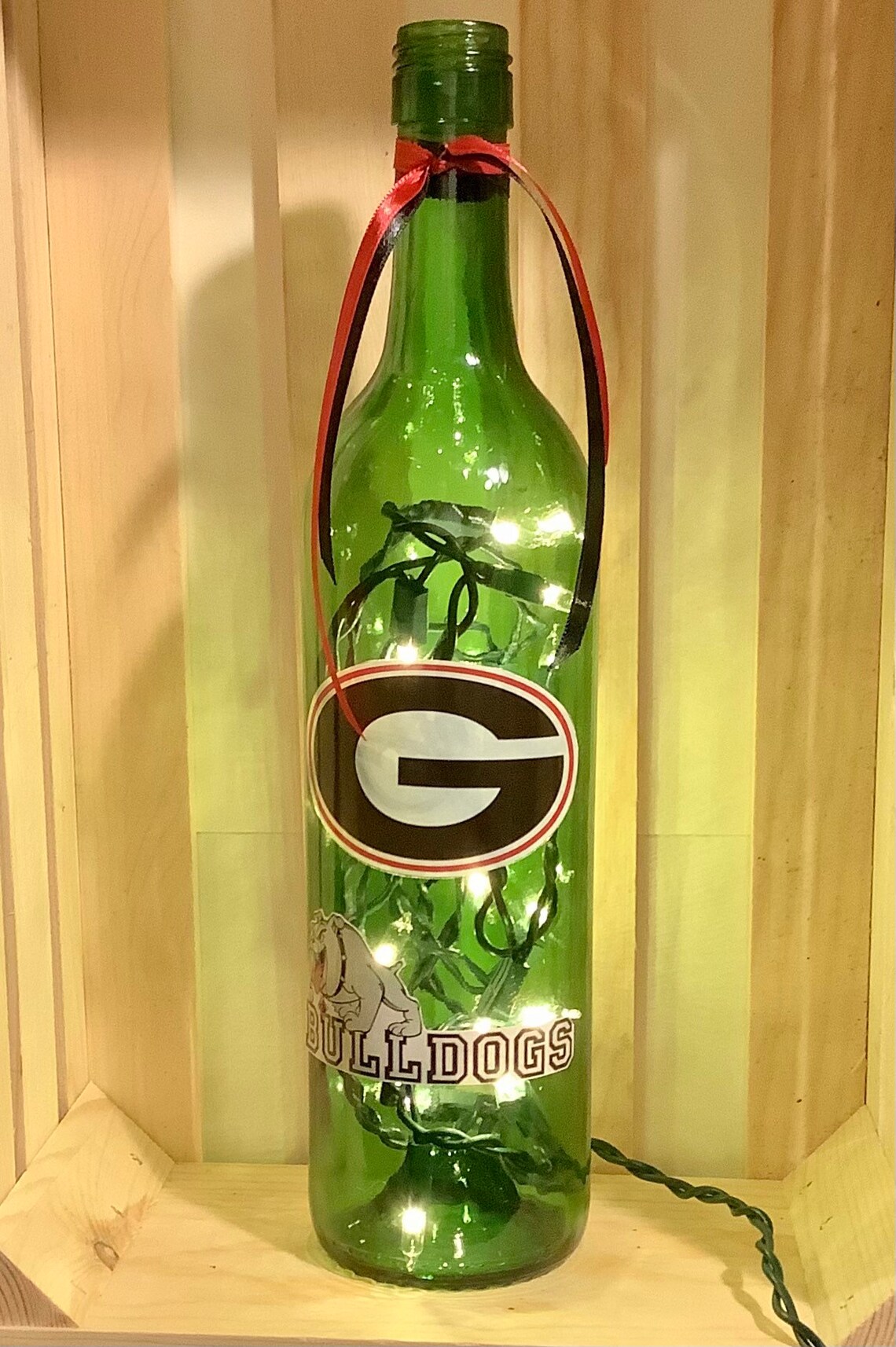Bulldogs 750 Ml. Lighted Wine Bottle Etsy