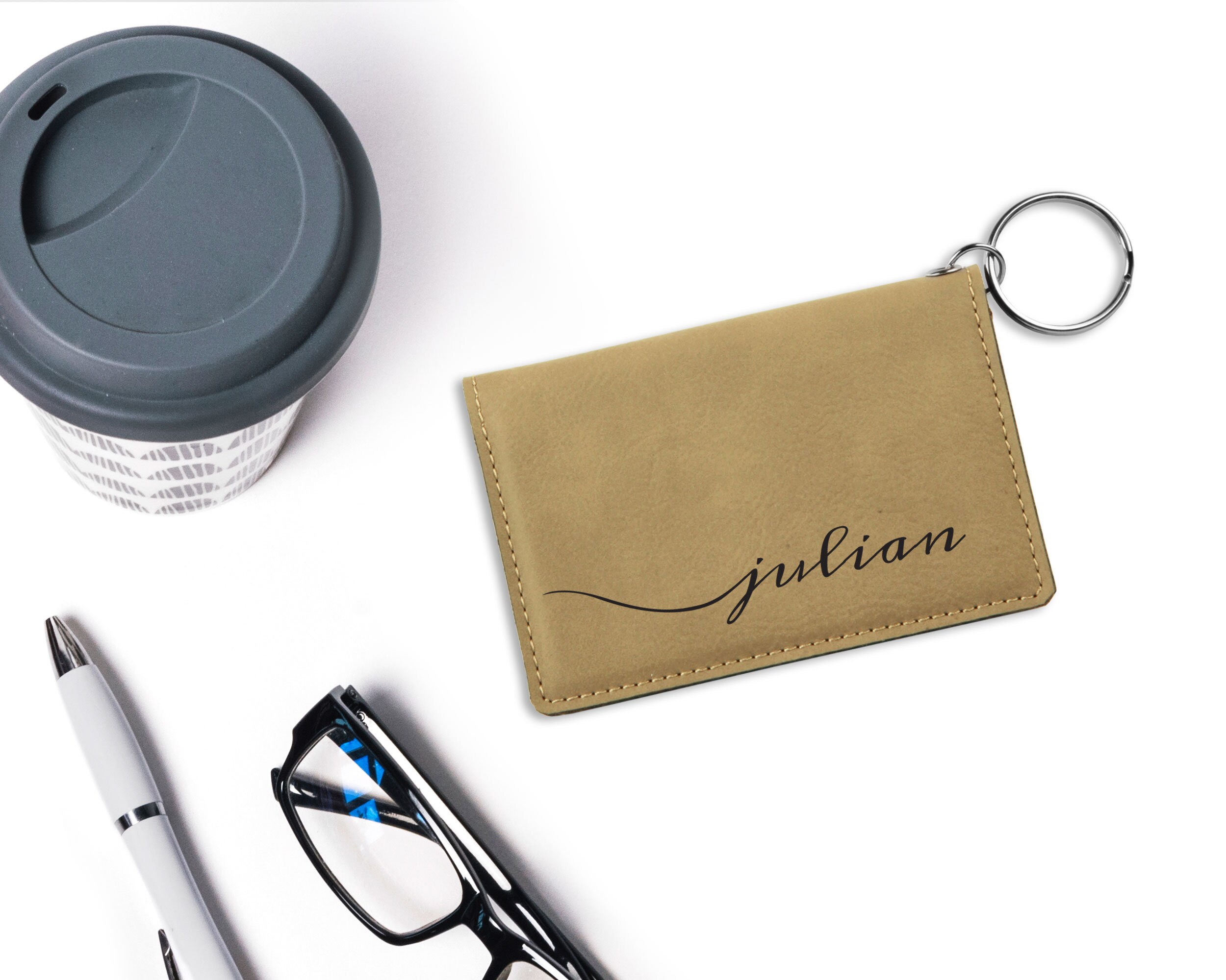 Leatherette Keychain ID Holder ID holder keychain ID holder Etsy