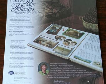 12 ea Creative Memories 8 x 8 Pages White and Protectors refills.