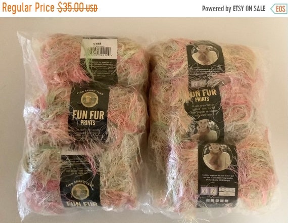 Lion Brand Fun Fur Yarn 212 Caribbean 6 Skeins Eyelash Yarn NEW Sealed  Pink, Sage Green, -  Canada