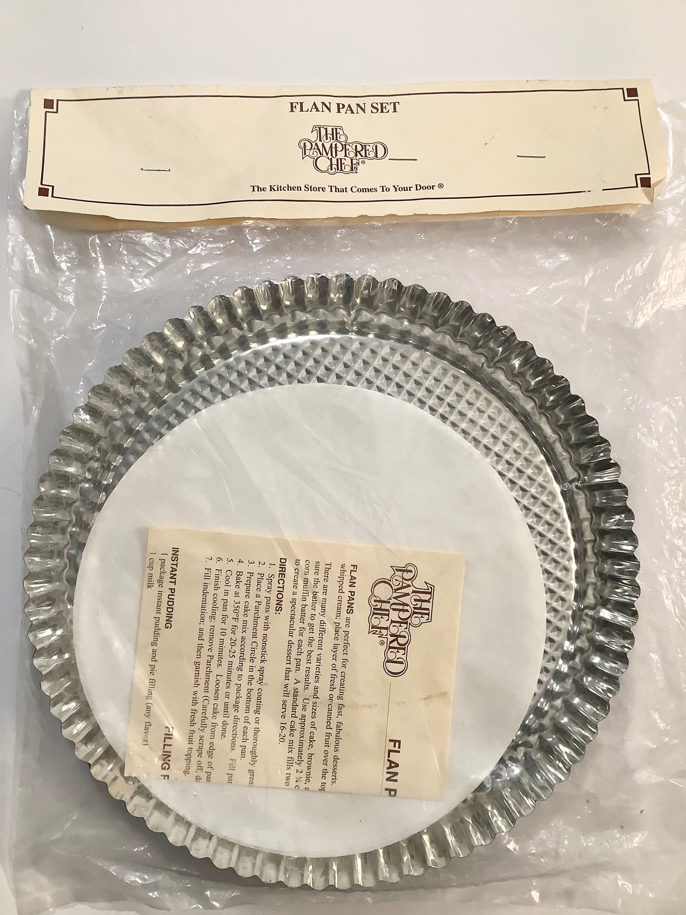 On Sale Pampered Chef Flan Pan Set Two 10 Fluted - Etsy