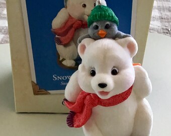 Hallmark Keepsake Ornament 2003 SNOWSHOE TAXI Snowball & Tuxedo #3, Mint in Box