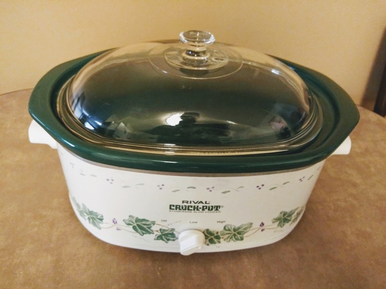 RIVAL 4.5 qt Oval CROCK POT Model 3745 Green Ivy & Green Etsy