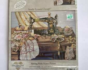 Candamar Designs: Sewing with Mama Picture - Quick and Easy Cross Stitch Kit - 51387