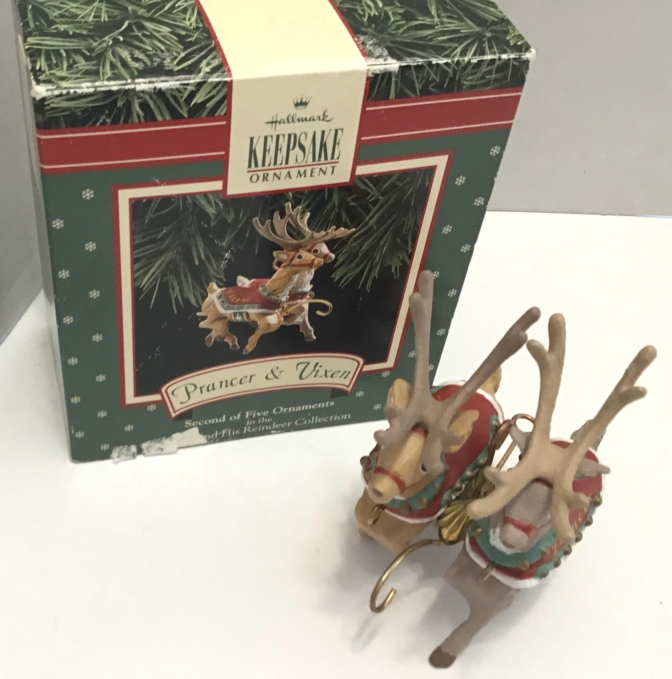 1992 Hallmark Santa Reindeer Ornaments - Etsy