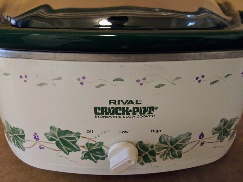 RIVAL 4.5 qt Oval CROCK POT Model 3745 Green Ivy & Green Etsy