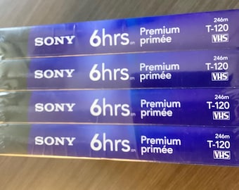 Sony Premium T-120 VSH Tapes - Set of 4 - 6 Hrs - New Sealed
