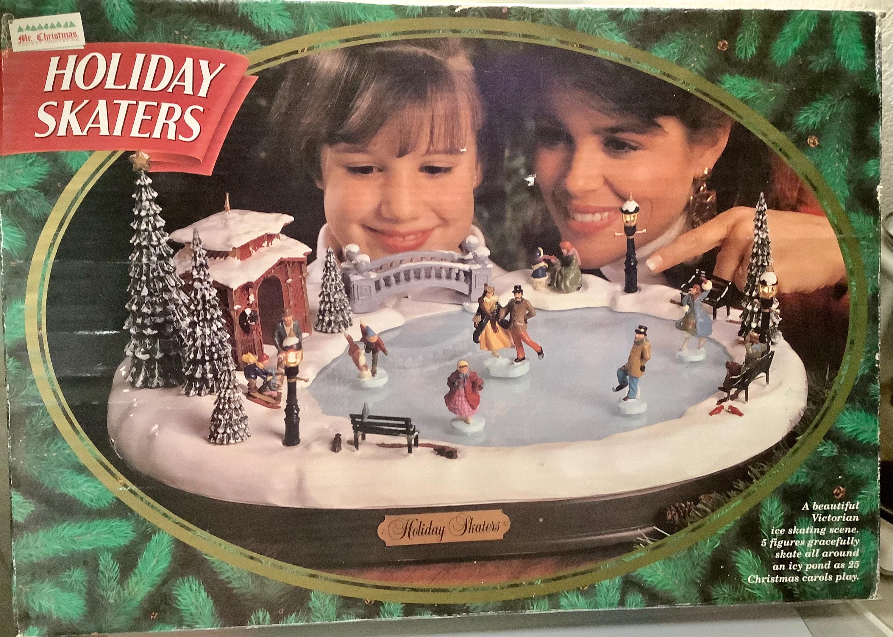 Mr. Christmas Holiday Skaters - Animated Victorian Skating Rink