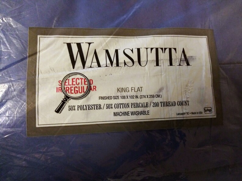Royal Blue Made USA King Flat Sheet Springs Wamsutta Vintage /& New PolyesterCotton 200 Thread Count