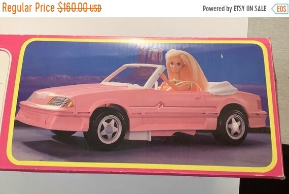 On Sale Mattel Barbie Mustang Convertible Pink Vintage 1993 and