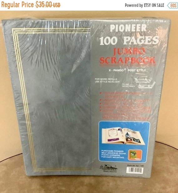 Pioneer Jumbo Scrapbook Album Grey W/gold Trim 11 X Etsy