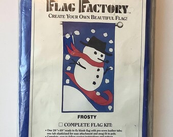The Flag Factory - "Frosty" - Snowman Flag Kit - Vintage and New Sealed