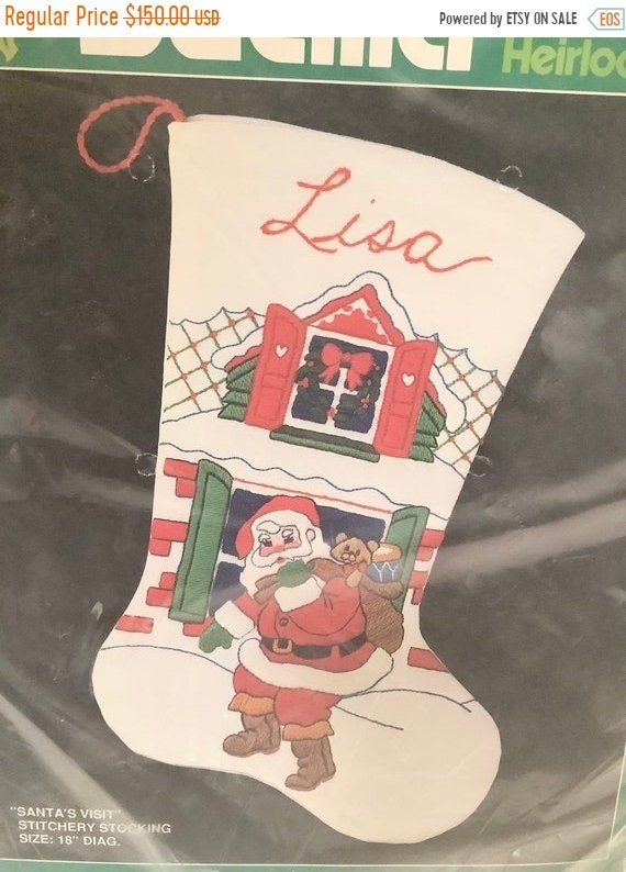 Santa's Visit Bucilla Christmas Stocking Kit