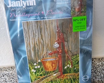 Janlynn Needlepoint Kit - Watering Pump - Kit 004-0783 - Vintage 2004 - New Sealed