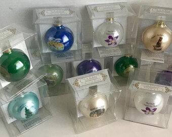 Lot of 11 Christmas Ornaments - Fort Collins, Colorado Kiwanis - Vintage Glass Ball