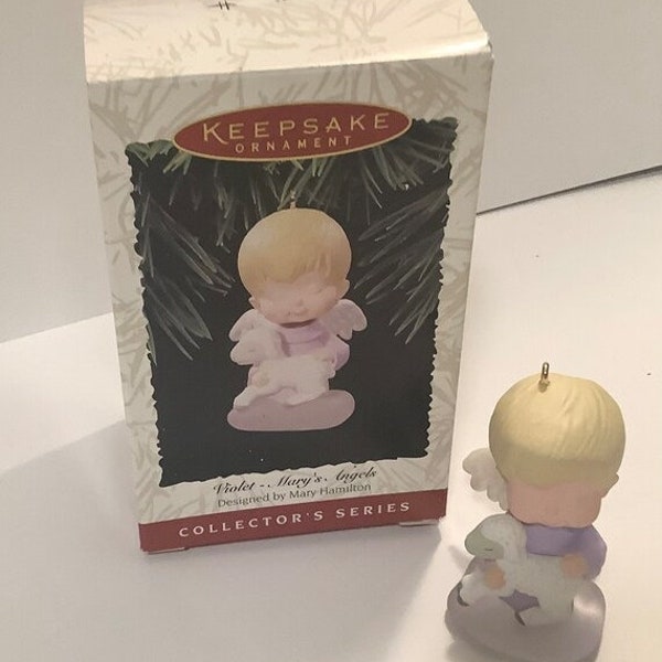 On Sale Hallmark Christmas Ornament - Mary's Angels - Violet - 9th in the Series - 1996