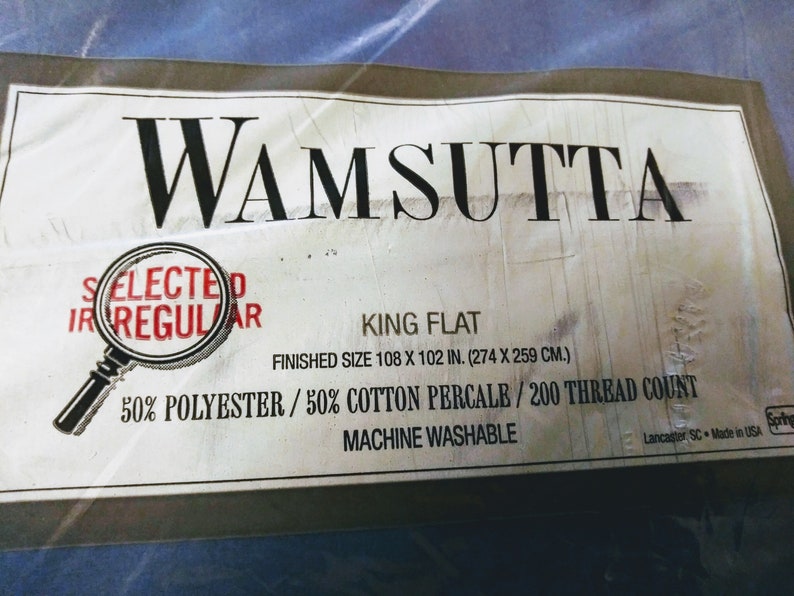 Royal Blue Made USA King Flat Sheet Springs Wamsutta Vintage /& New PolyesterCotton 200 Thread Count