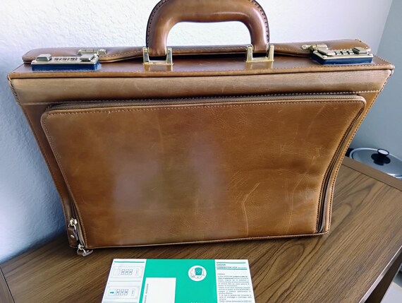 ビンテージマニアックス謹製 1959ブラウンケース用 ZIP復刻カバー Vintage Italian Leather Briefcase Attache - Castiglioni Giovanni