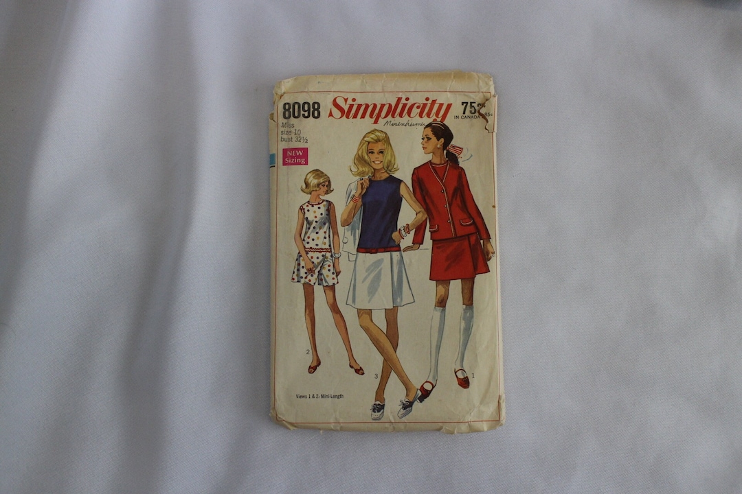 1969 Vintage Simplicity 8098 Sewing Pattern XS Miss Culottes Dress - Etsy