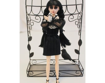 Custom Wednesday Addams Repaint Doll OOAK