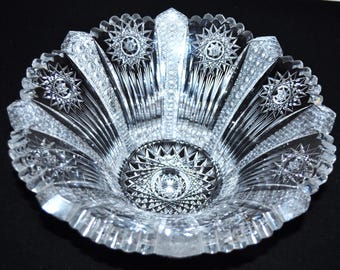 Ladislav Sevcik Bohemian Crystal Bowl 7 Inch - Etsy