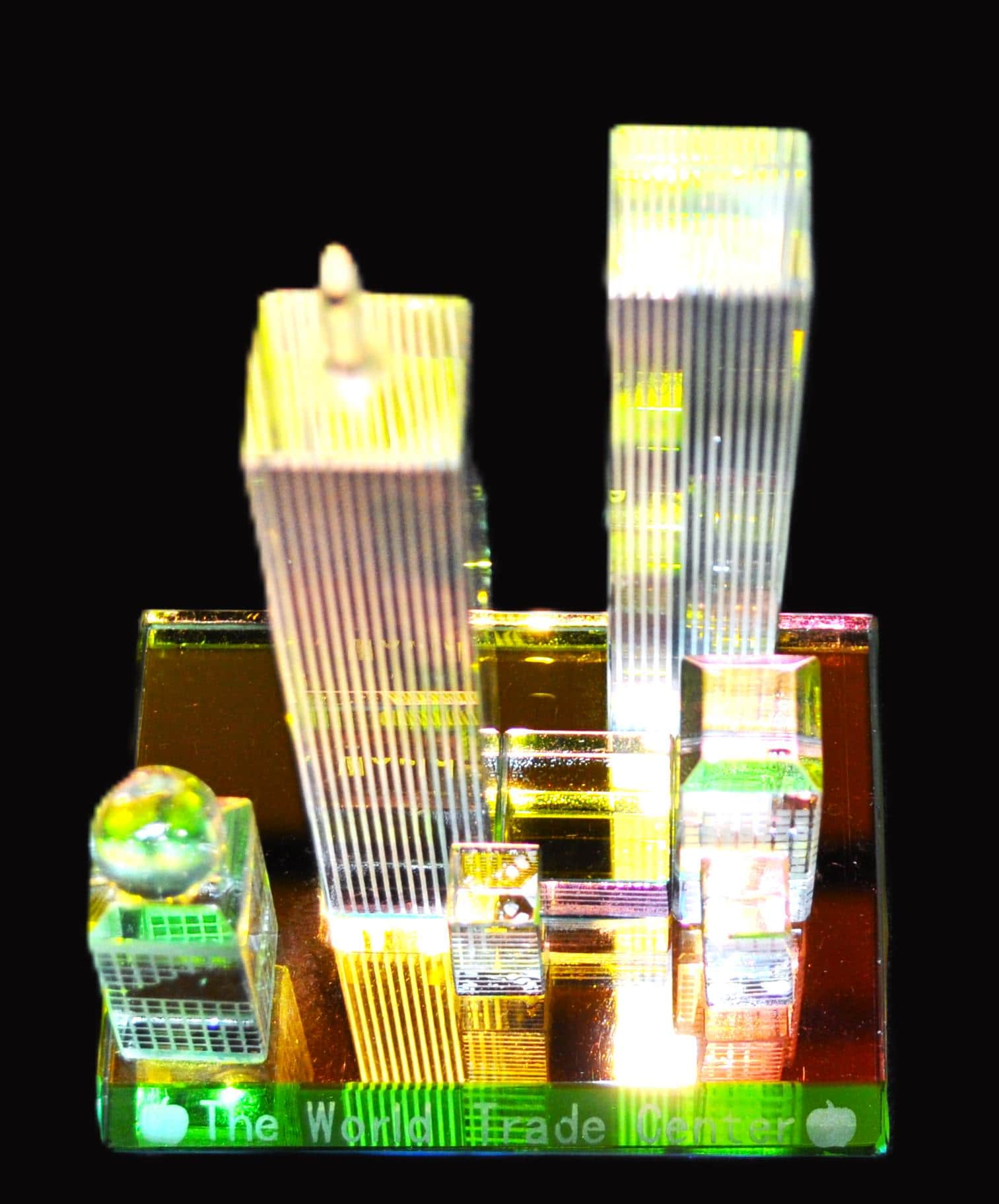 米国クリスタルワールド社 ワールドトレードセンター 置物 オブジェ インテリア 米国クリスタルワールド社 ワールドトレードセンター 置物 オブジェ