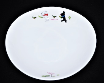 Adorable &quot;Gaspard et Lisa&quot; Porcelain Bowl Anne Gutman & Georg Hallensleben NIKKO CO Japan