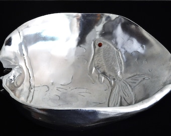 Mid Century Modern Arthur Court Designs Aluminum Pewter Silver