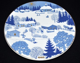 Vintage Arabia Finland Christmas Plate by Raija Uosikkinen 1983