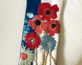 Embroidered Bookmark-For teacher, book lover. Cottage core