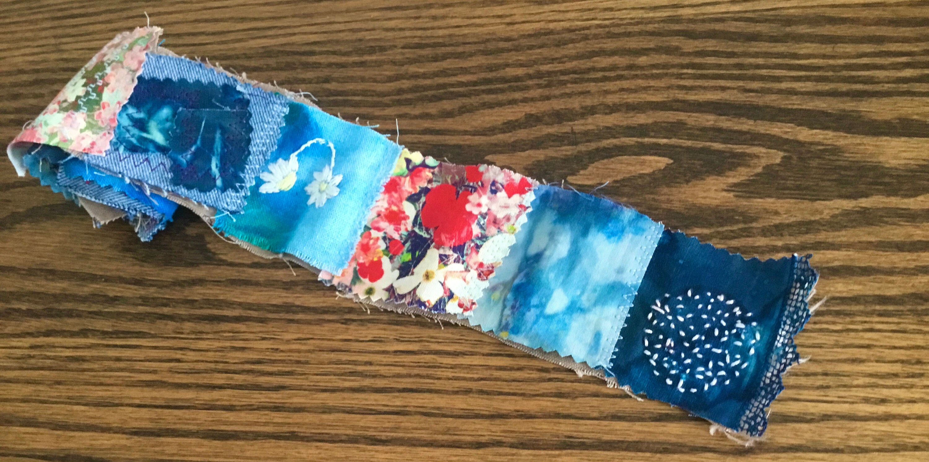 Blue Snippet Roll- Upcycled Denim Patch. Handmade in Canada - Etsy
