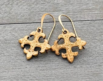 Gold Cross Earrings – Floury Cross