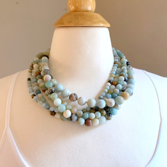 Marketplaceite Multi Strand Necklace: Chunky Boho Bib Statement Necklace