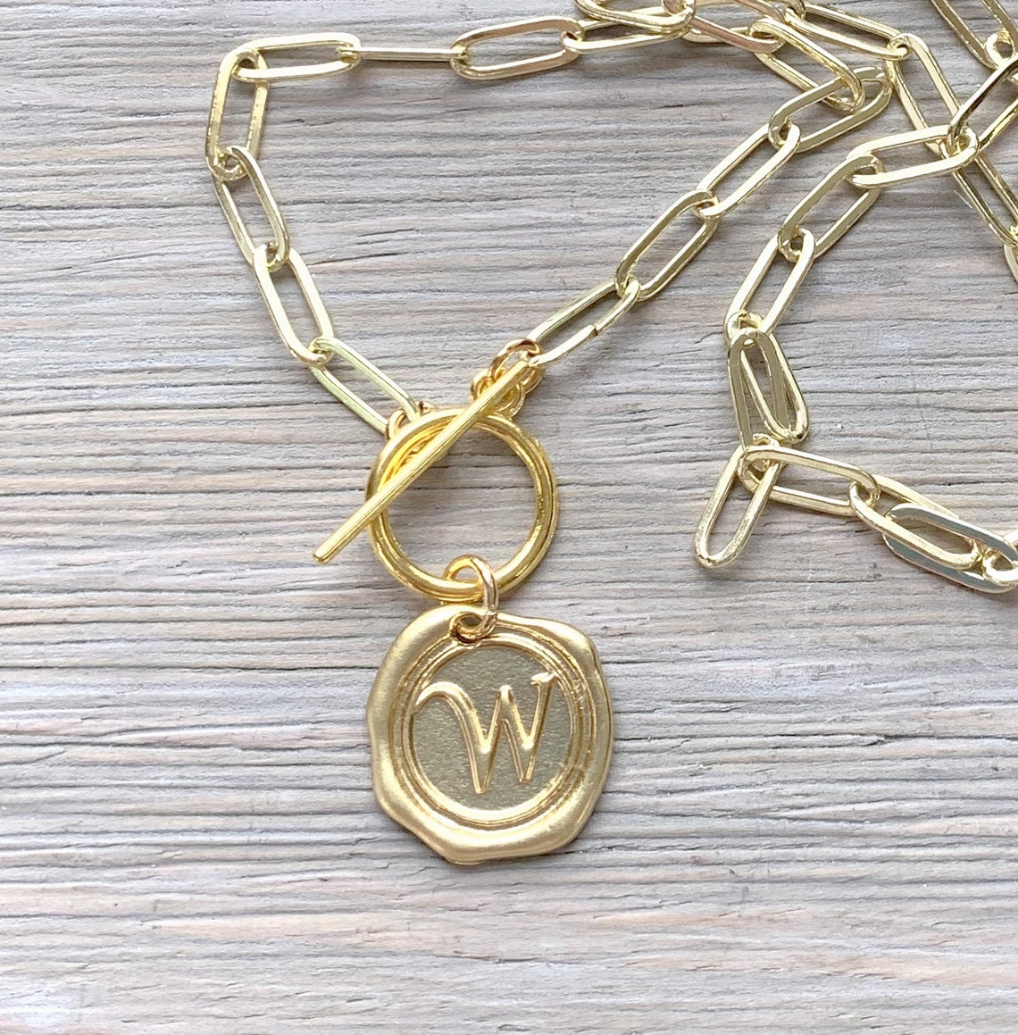Paperclip Necklace Initial Necklace Paperclip Chain | Etsy