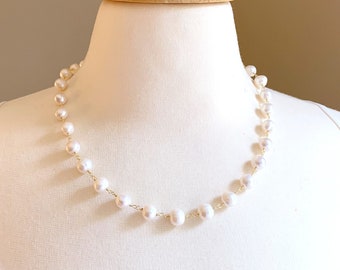 Baroque Freshwater Pearl Necklace: Rosary Chain Style