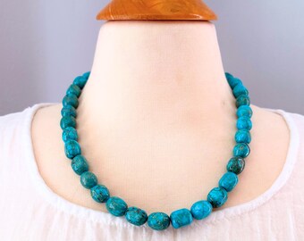 Statement Turquoise Necklace, Jasper Nugget Necklace
